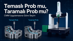 Temaslı prob ve taramalı prob CMM uygulaması karşılaştırması