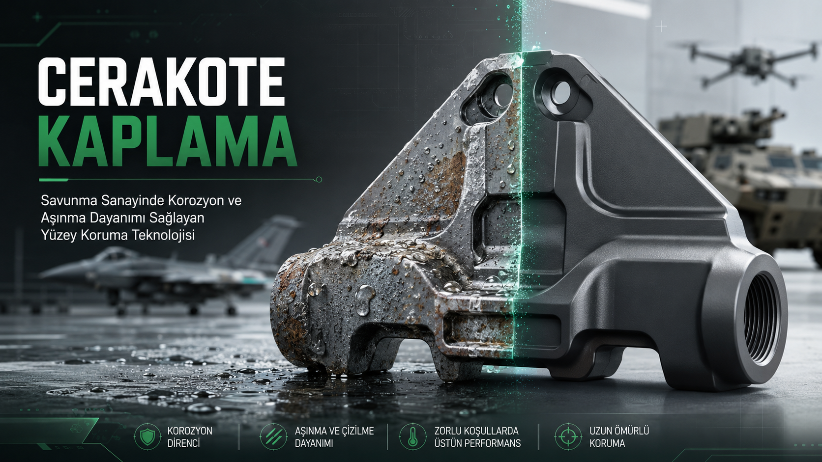 Cerakote kaplama savunma sanayinde korozyon ve aşınma dayanımı sağlayan yüzey koruma teknolojisi