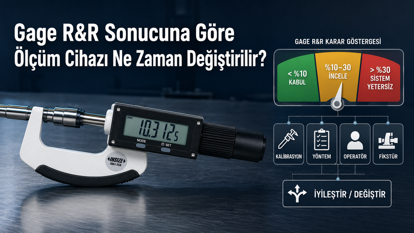 GAGE R&R SONUCUNA GÖRE INSIZE ÖLÇÜM CİHAZI DEĞİŞİM KARARI