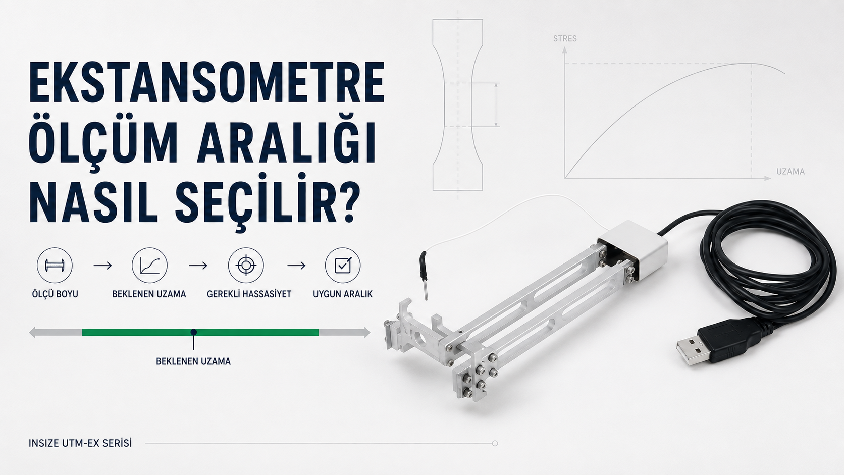 Ekstansometre ölçüm aralığı nasıl seçilir