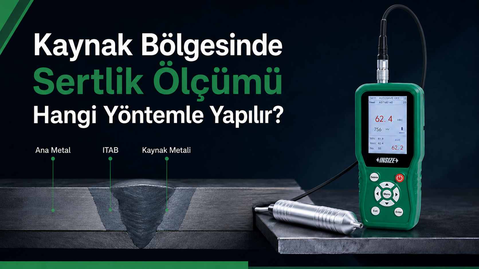 kaynak bölgesinde sertlik ölçümü hangi yöntemle yapılır